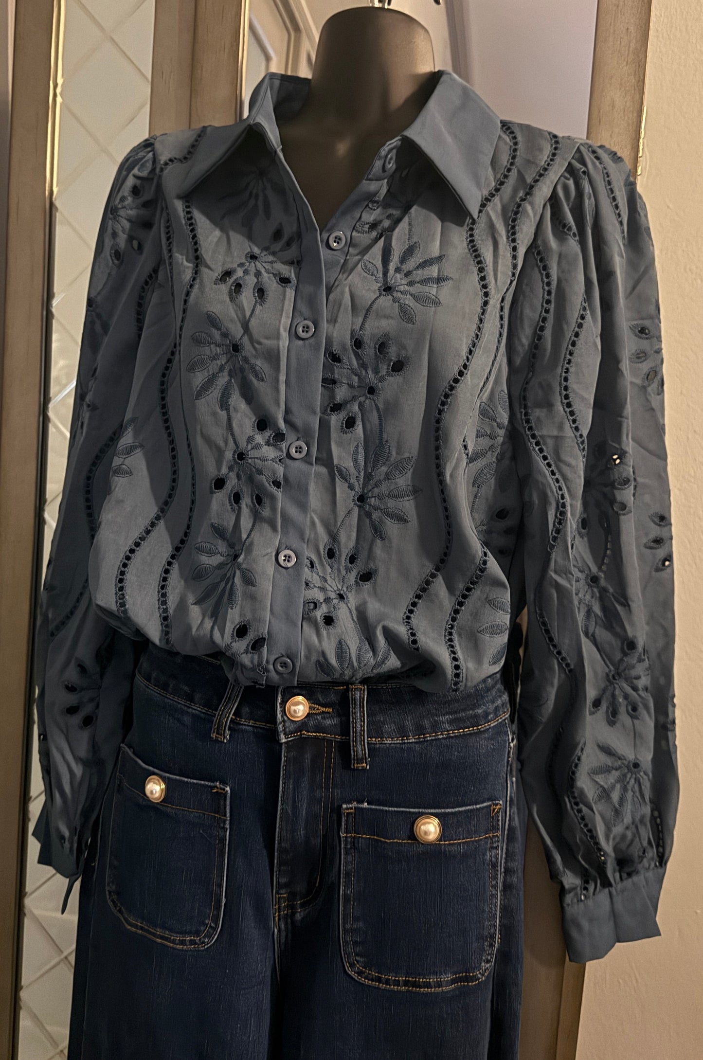 Blue Flower Blouse