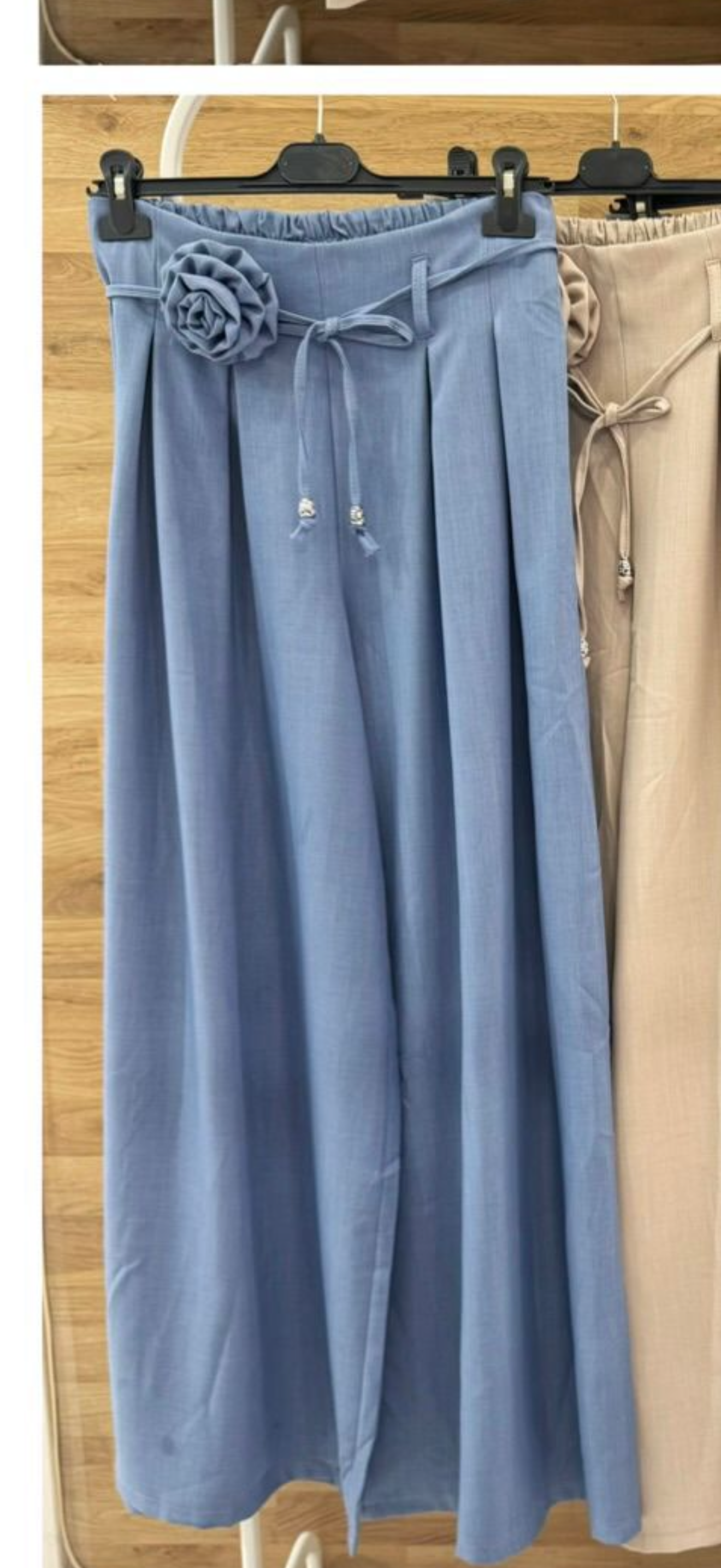 Wide Leg Pants with Flower