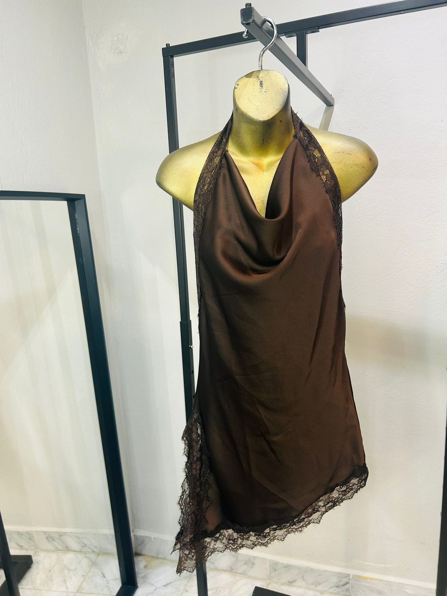Choco Lace Satin Shirt