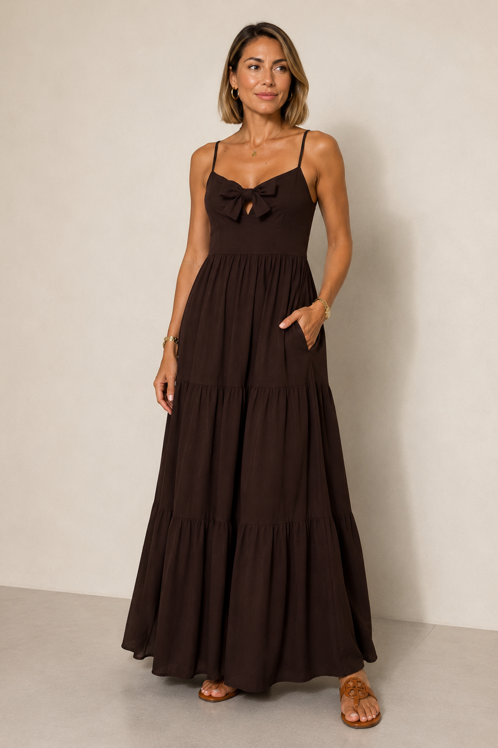 Brown Bow Dress