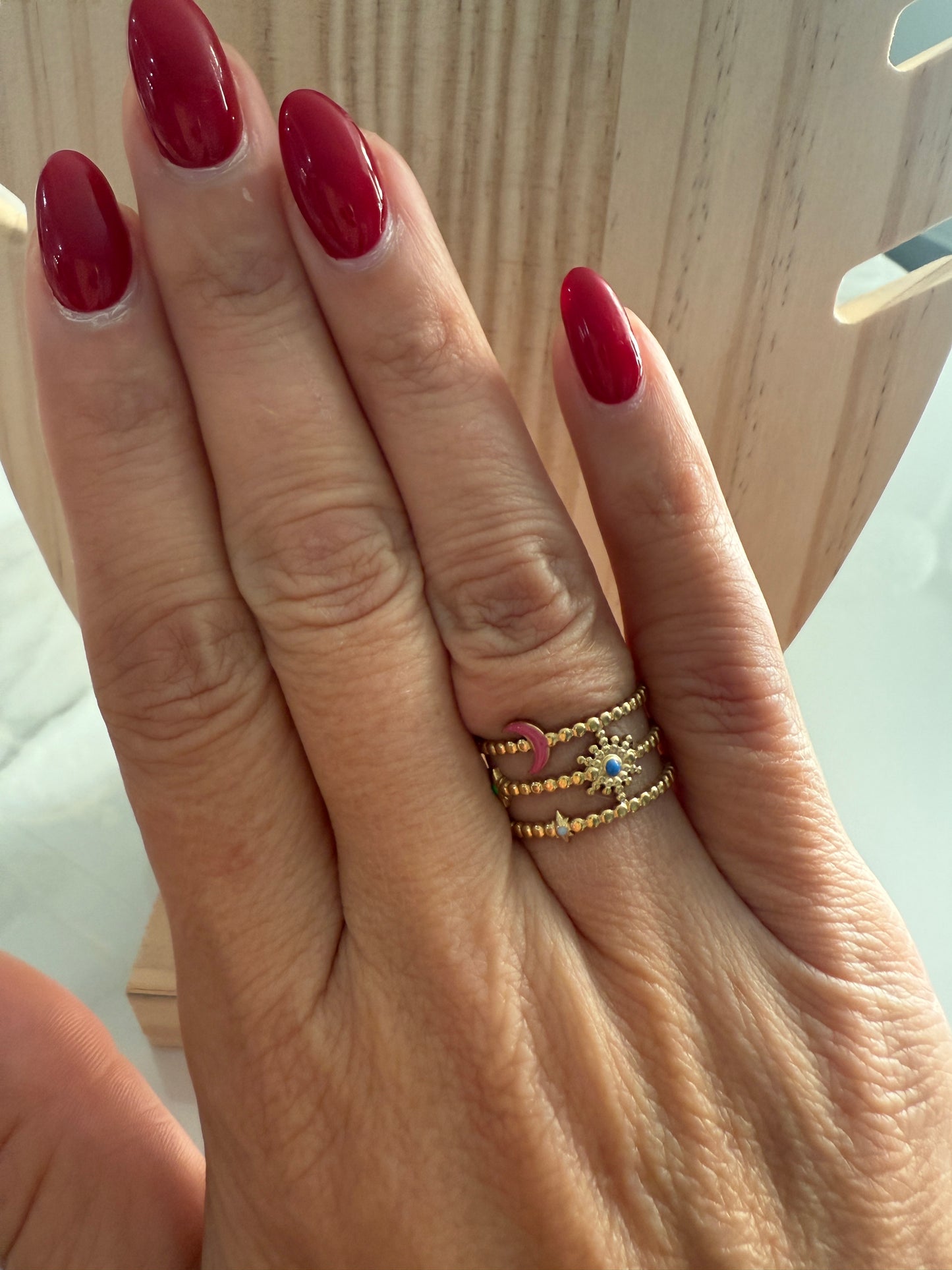 Moon, Sun, Star Ring