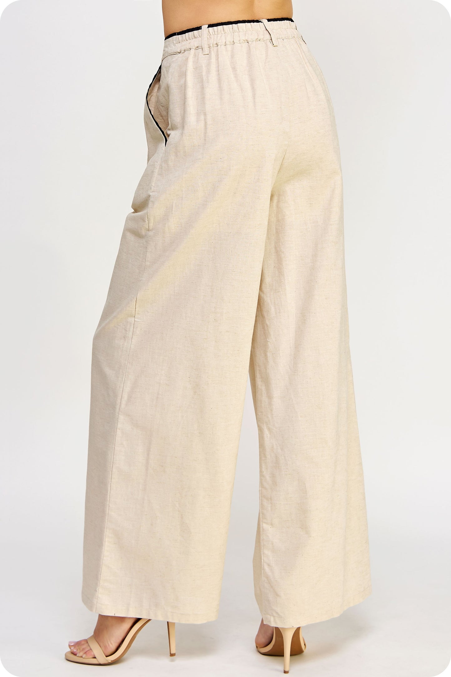 Contrast Piping Office Pants