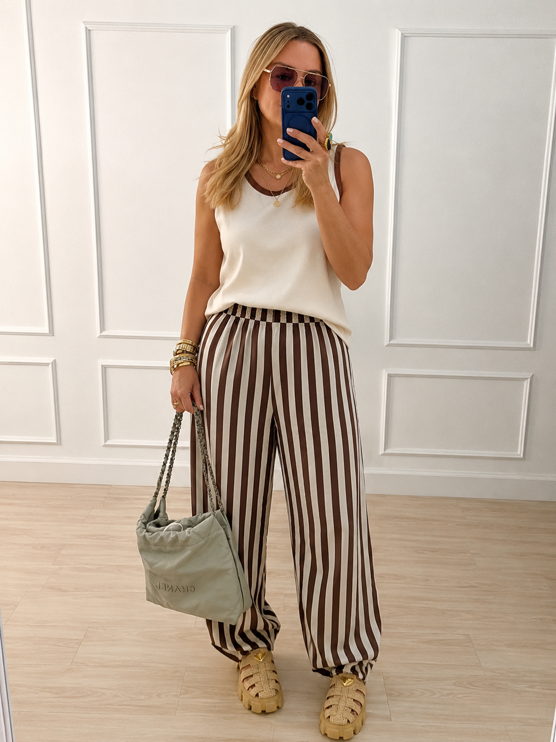 Beige Tank with Choco