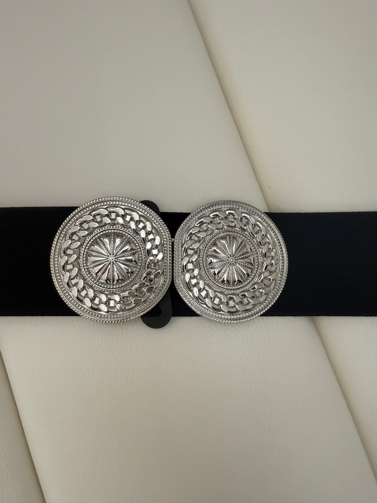 Black Belt with Silver Buckle