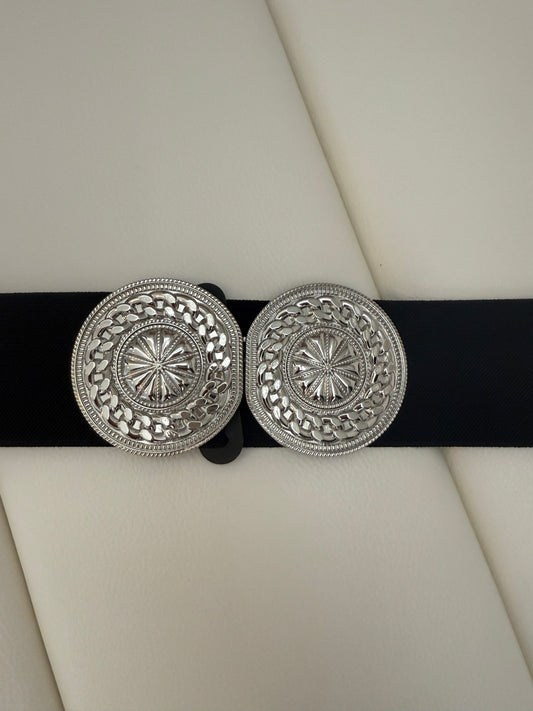 Black Belt with Silver Buckle