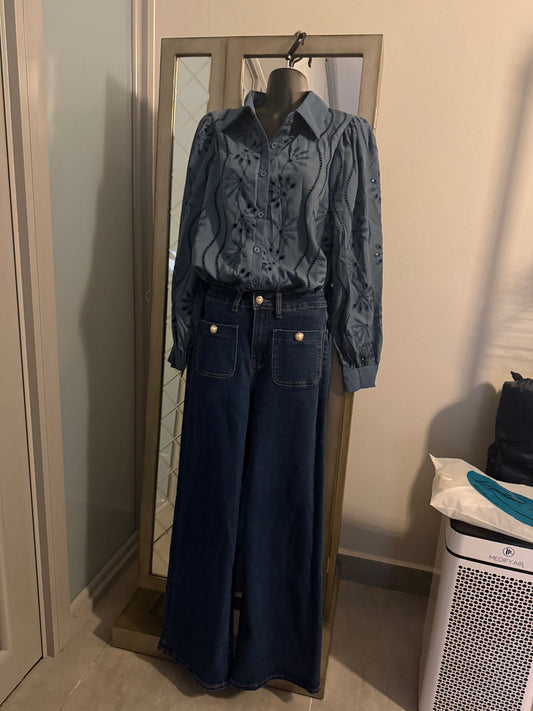 Blue Flower Blouse