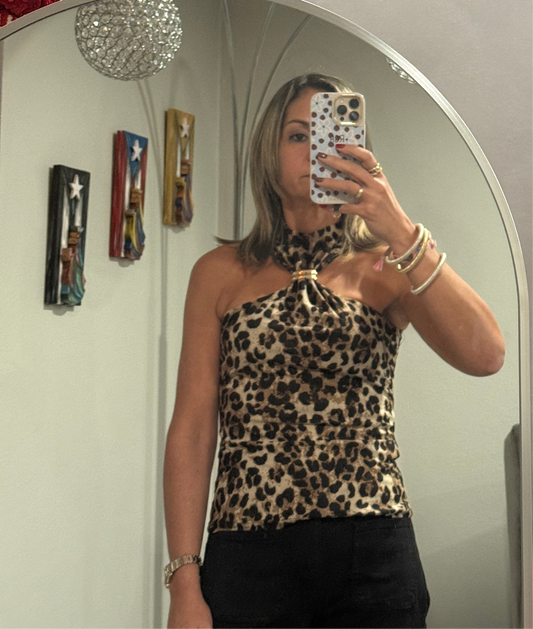 Animal Print Halter Top