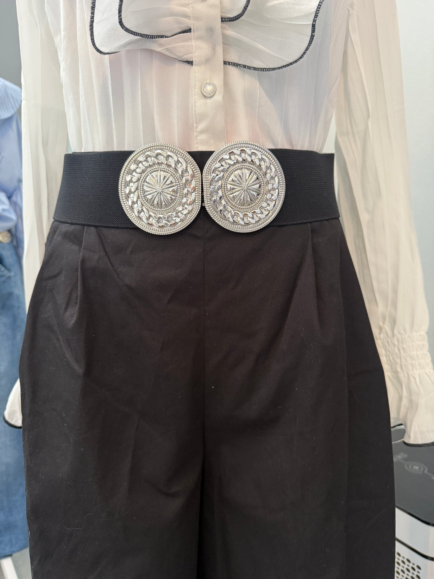 Black Belt with Silver Buckle
