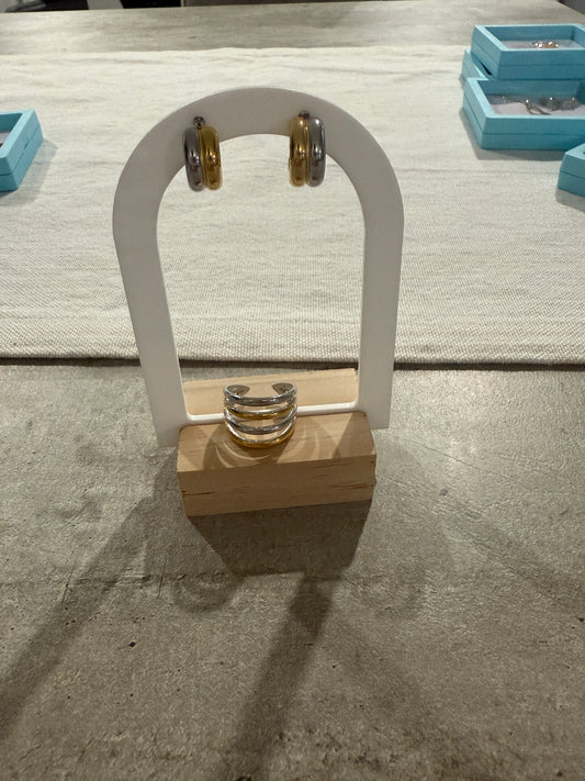 Two tone small earrings