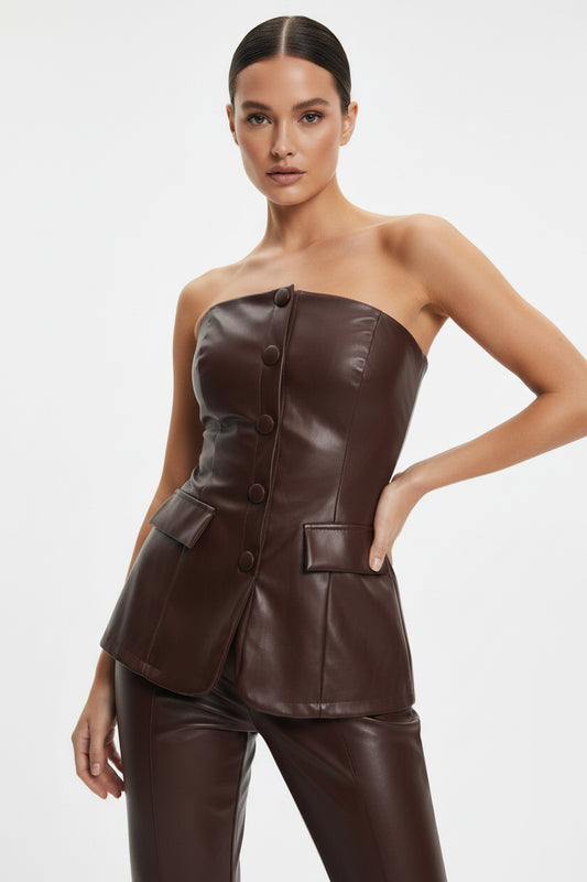 Chic Choco Leather Corset
