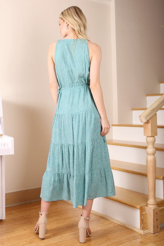 Turquoise Polka dot Dress