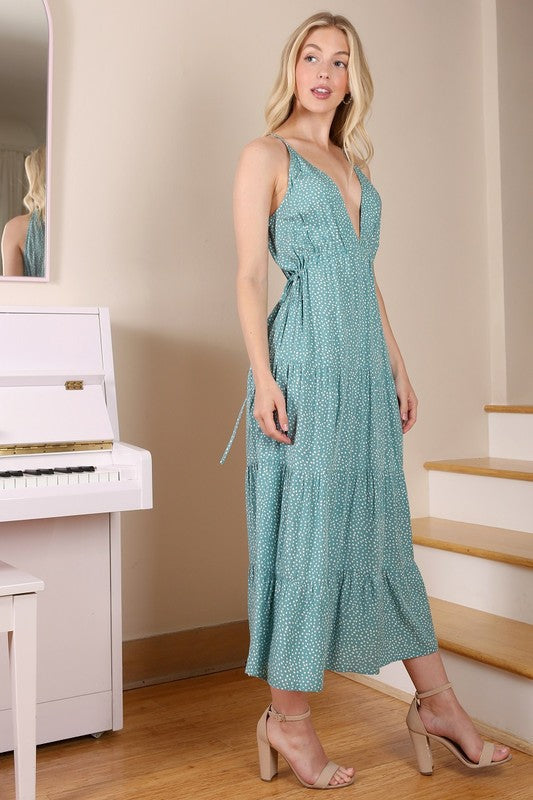 Turquoise Polka dot Dress